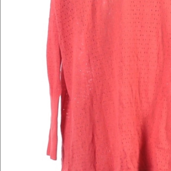 Guinevere | Linen Cotton Blend Long Sleeve Small Top Orange Peach Pink - Picture 10 of 10